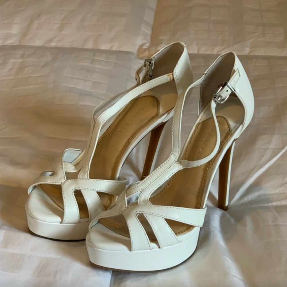 Gianni Bini White Strappy Heeled Sandals